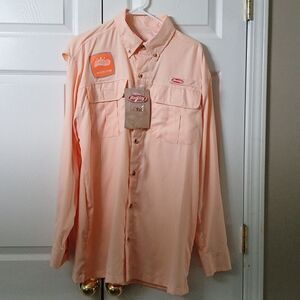 Berkley vented lightweight gingham fishing button down  shirt Sz M NWT